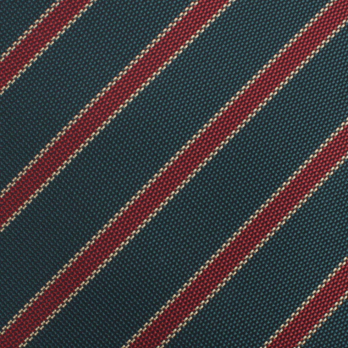 Canterbury Green with Royal Red Stripes Pocket Square