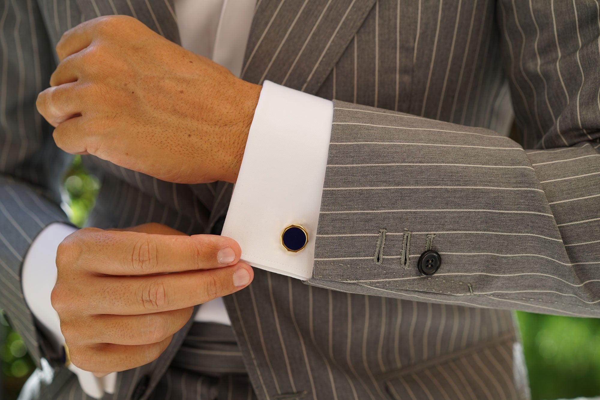 Prince Azure Blue and Gold Cufflinks