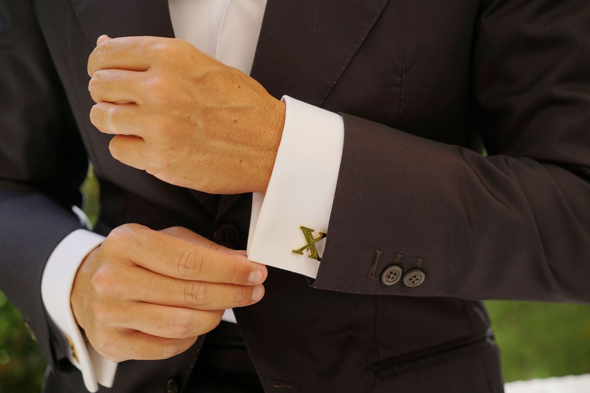 Letter X Gold Cufflinks