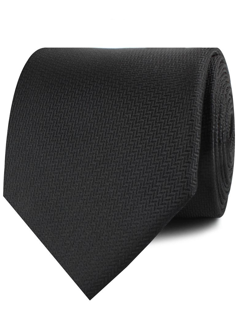 Black Diagonal Herringbone Necktie