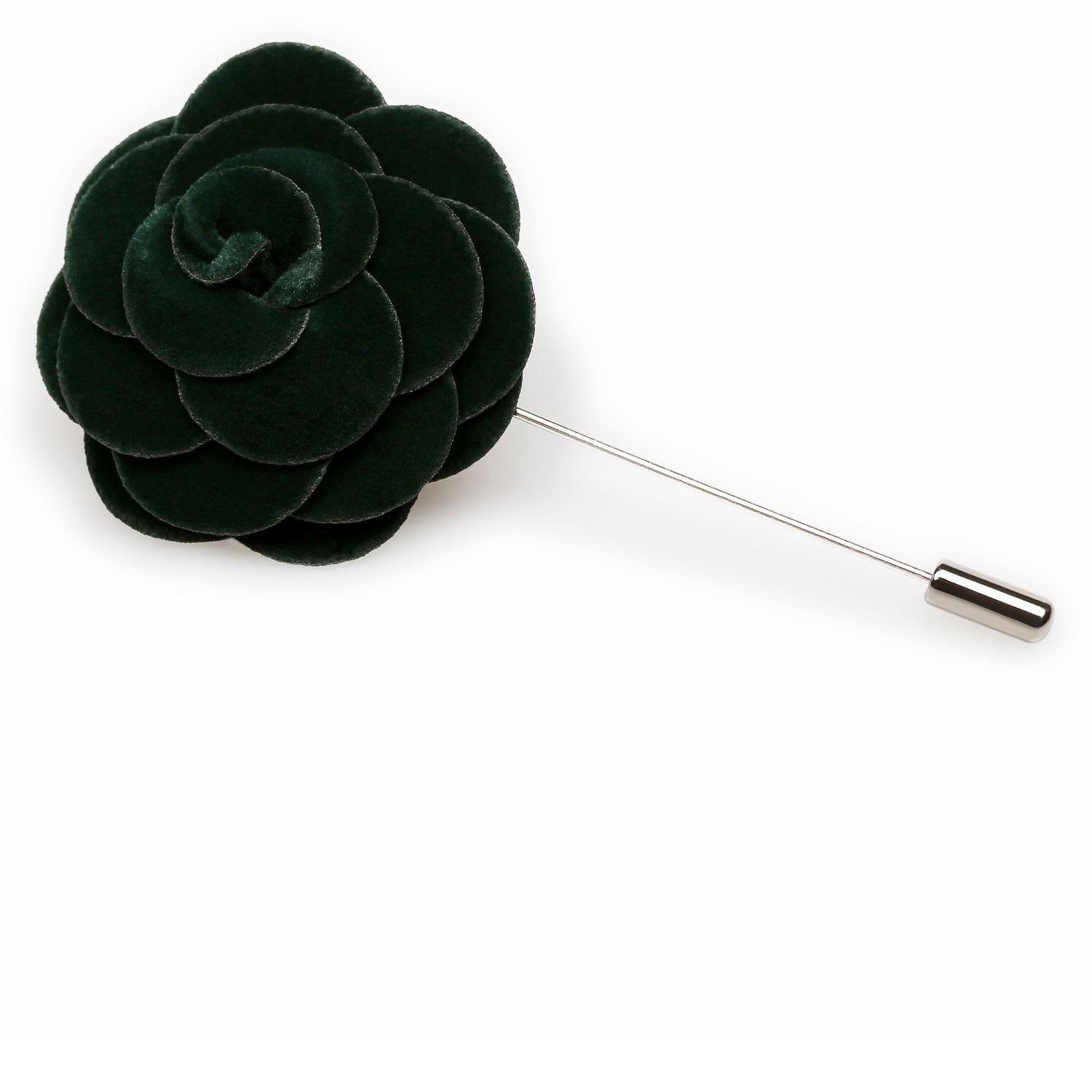 Rossellini Green Velvet Lapel Flower