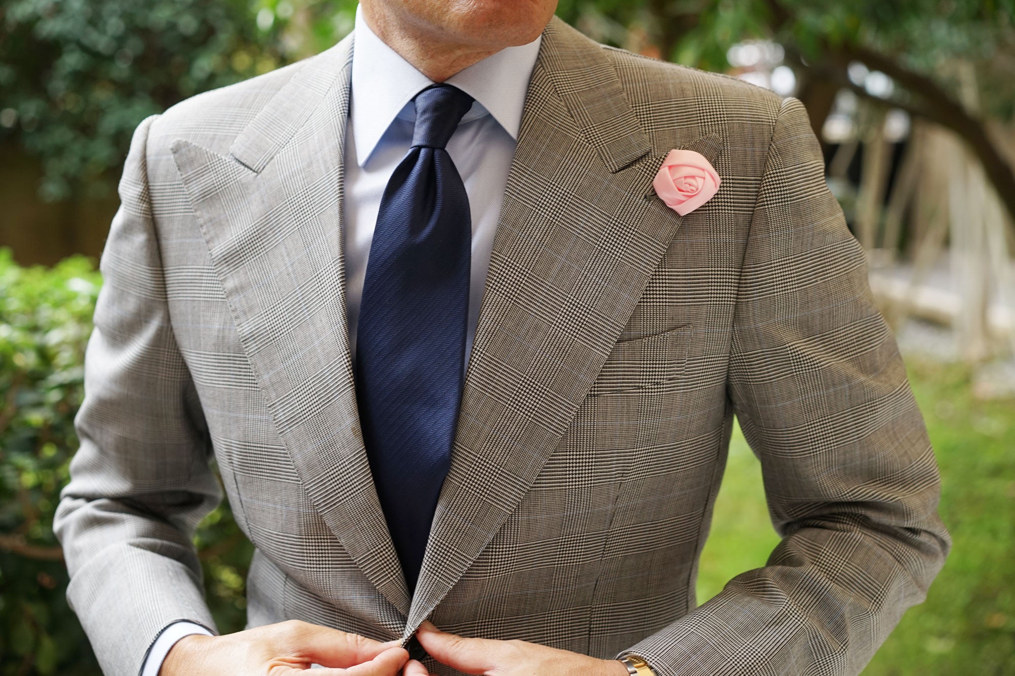 Baby Pink Satin Rose Lapel Pin