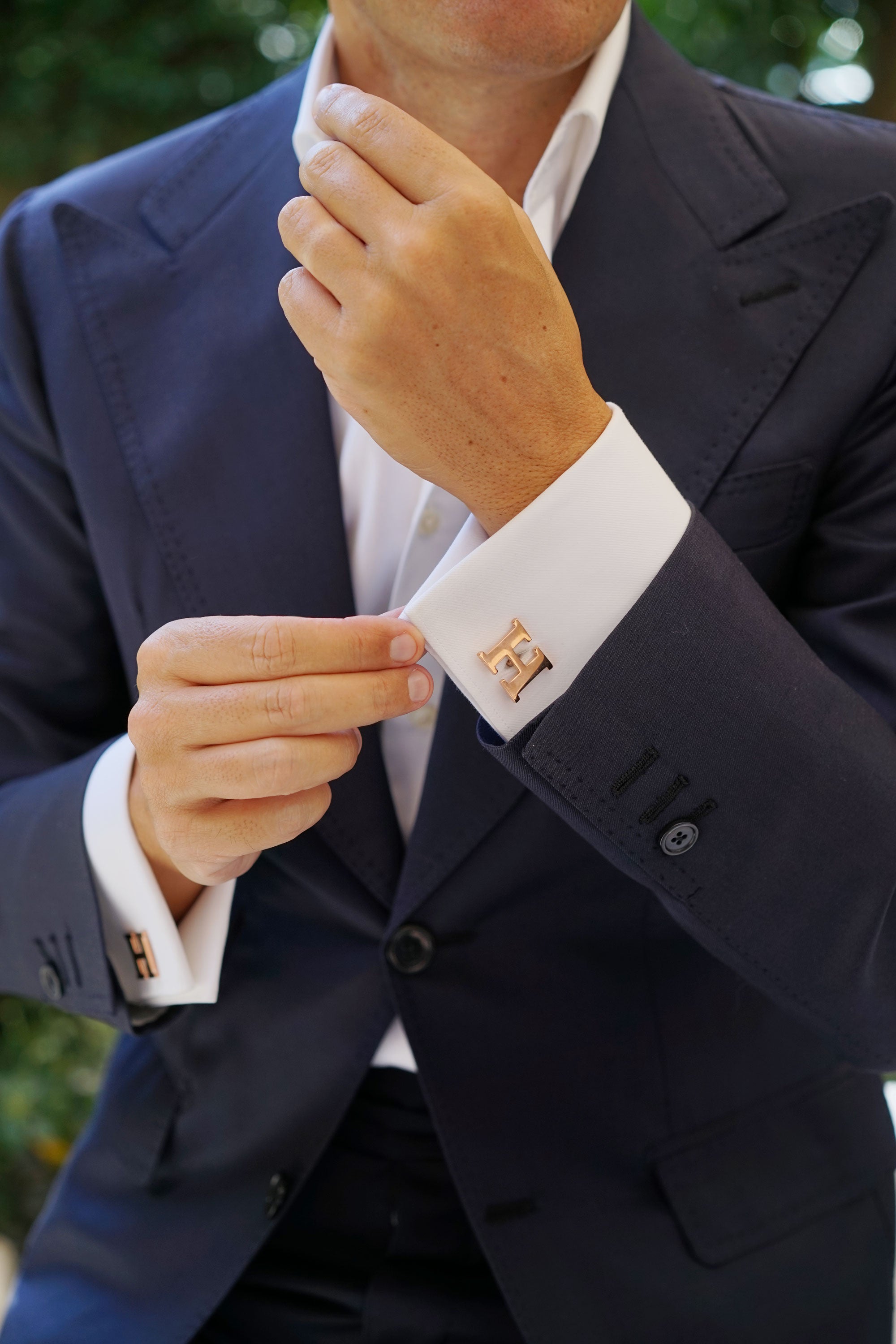 Rose Gold Letter H Cufflinks