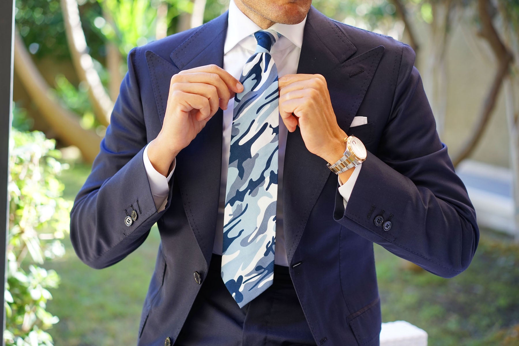 Sea Blue Camo Tie