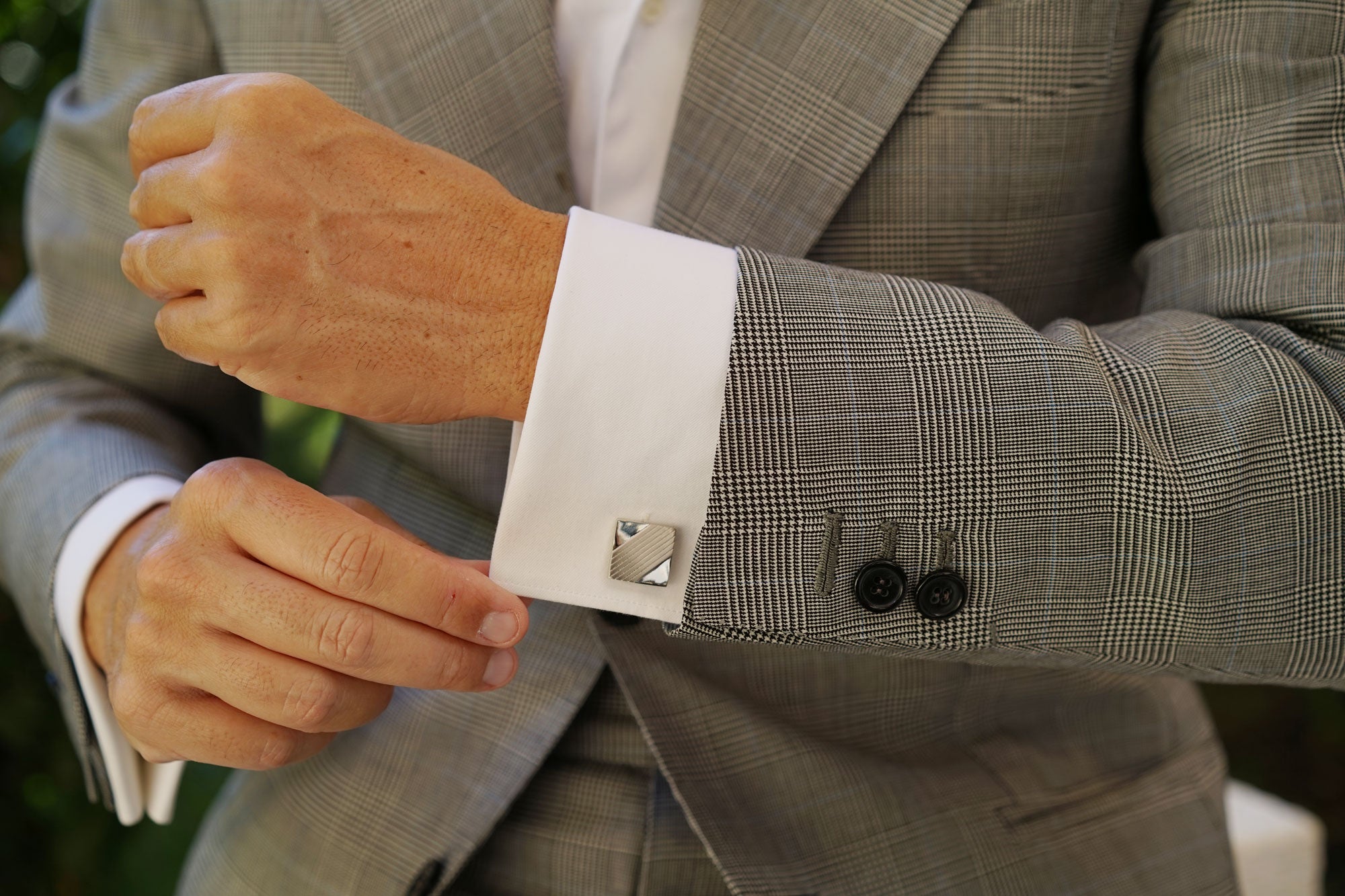 Charles de Gaulle Silver Square Cufflinks