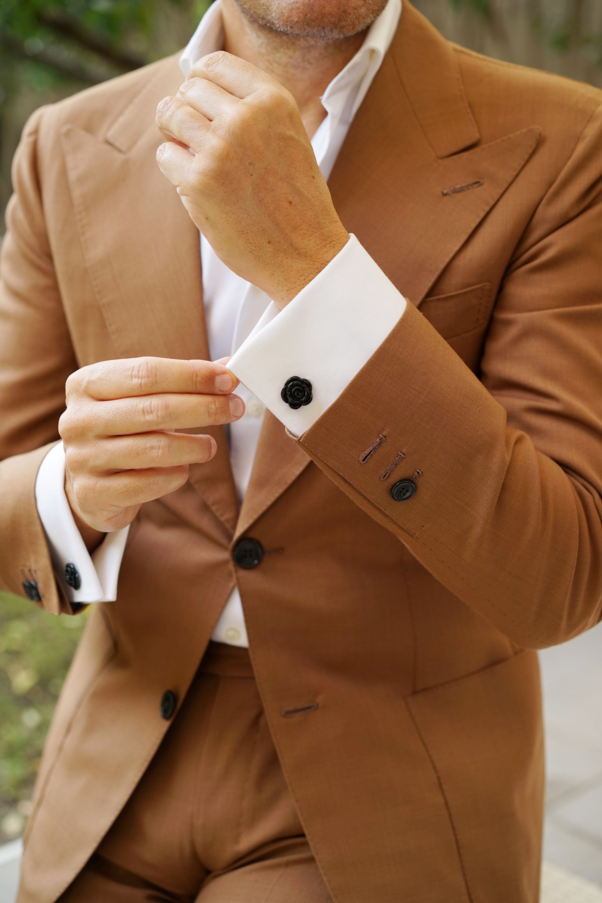 Black Rose Metal Cufflinks