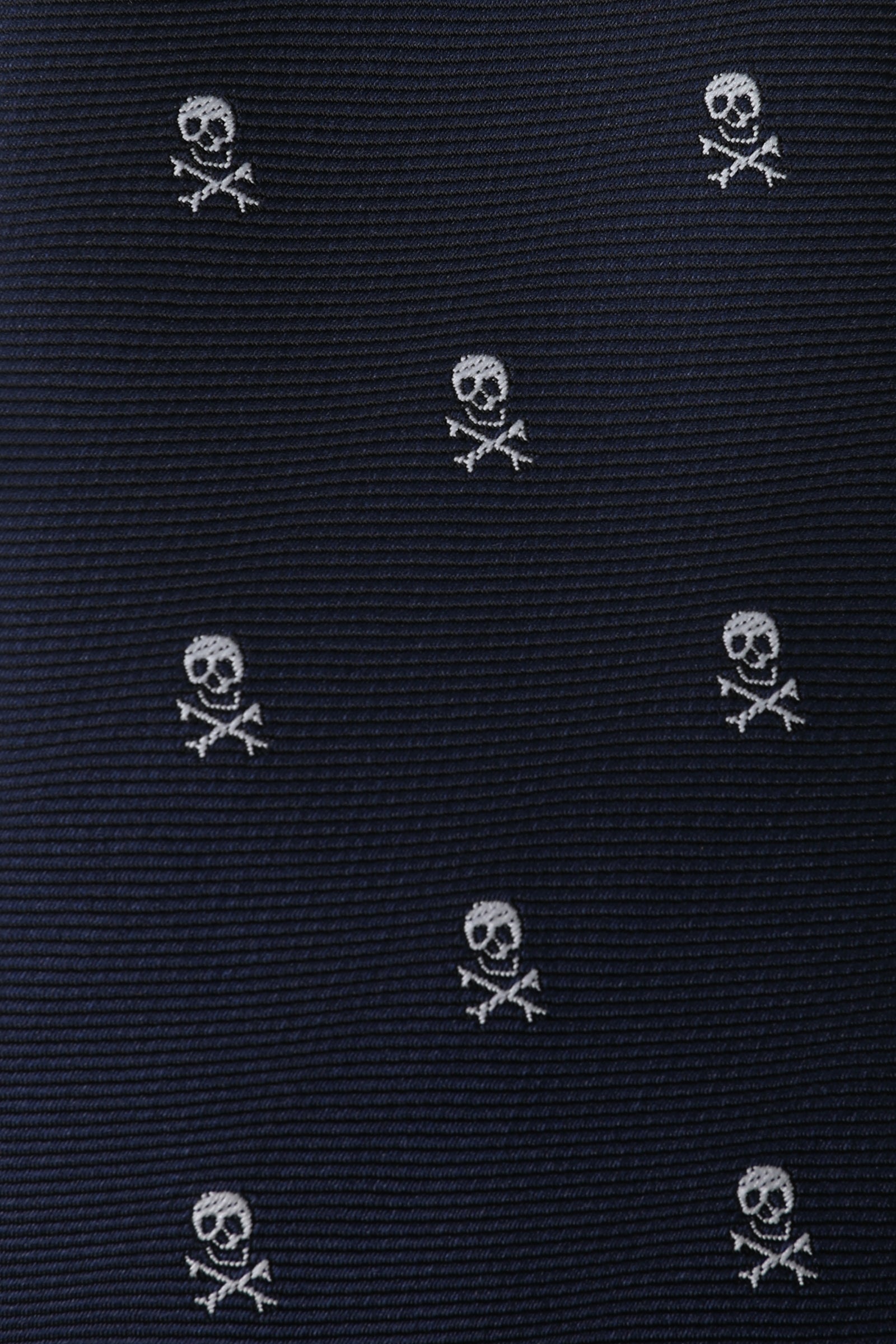 Navy Blue Pirate Skull Kids Necktie