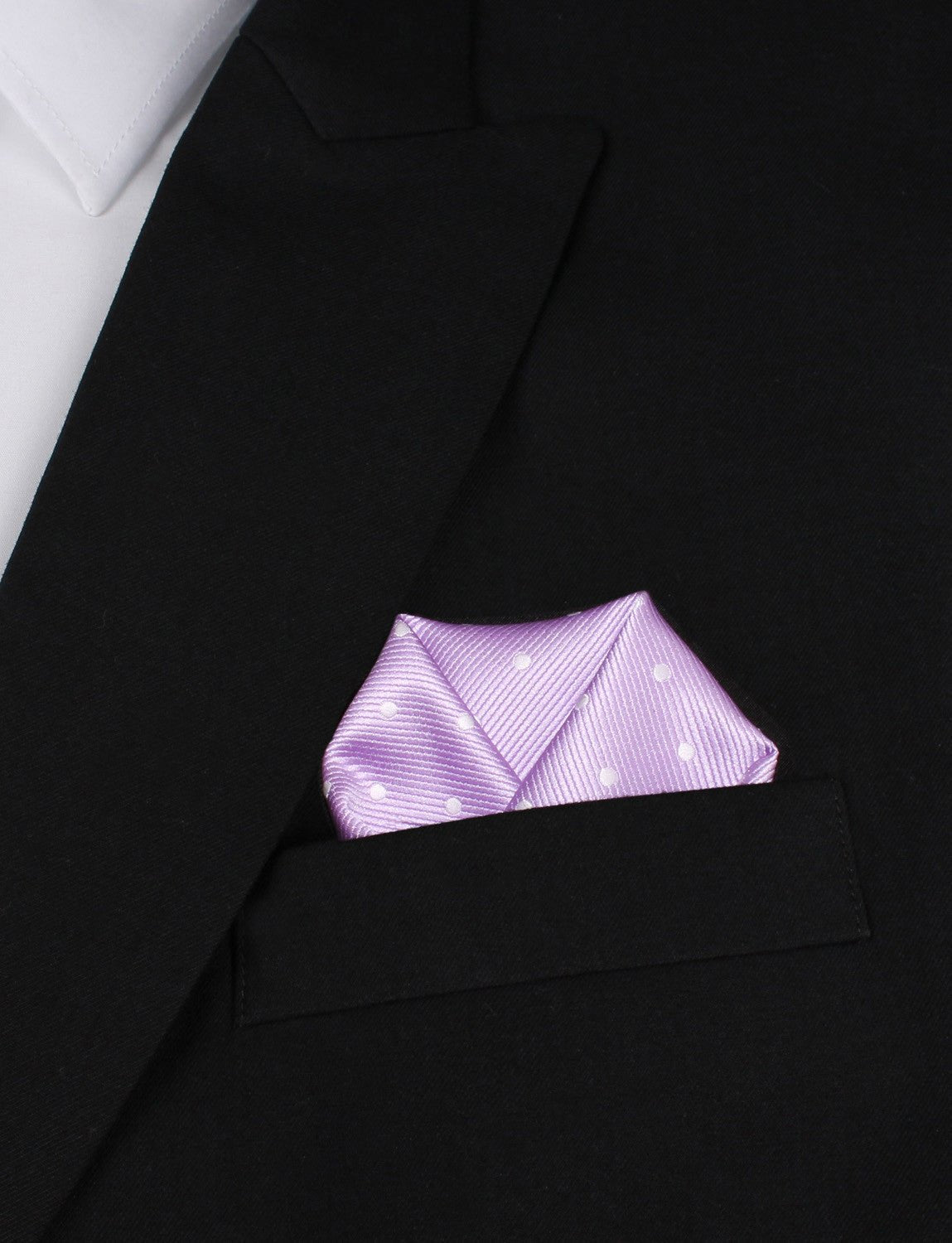 Light Purple with White Polka Dots Pocket Square