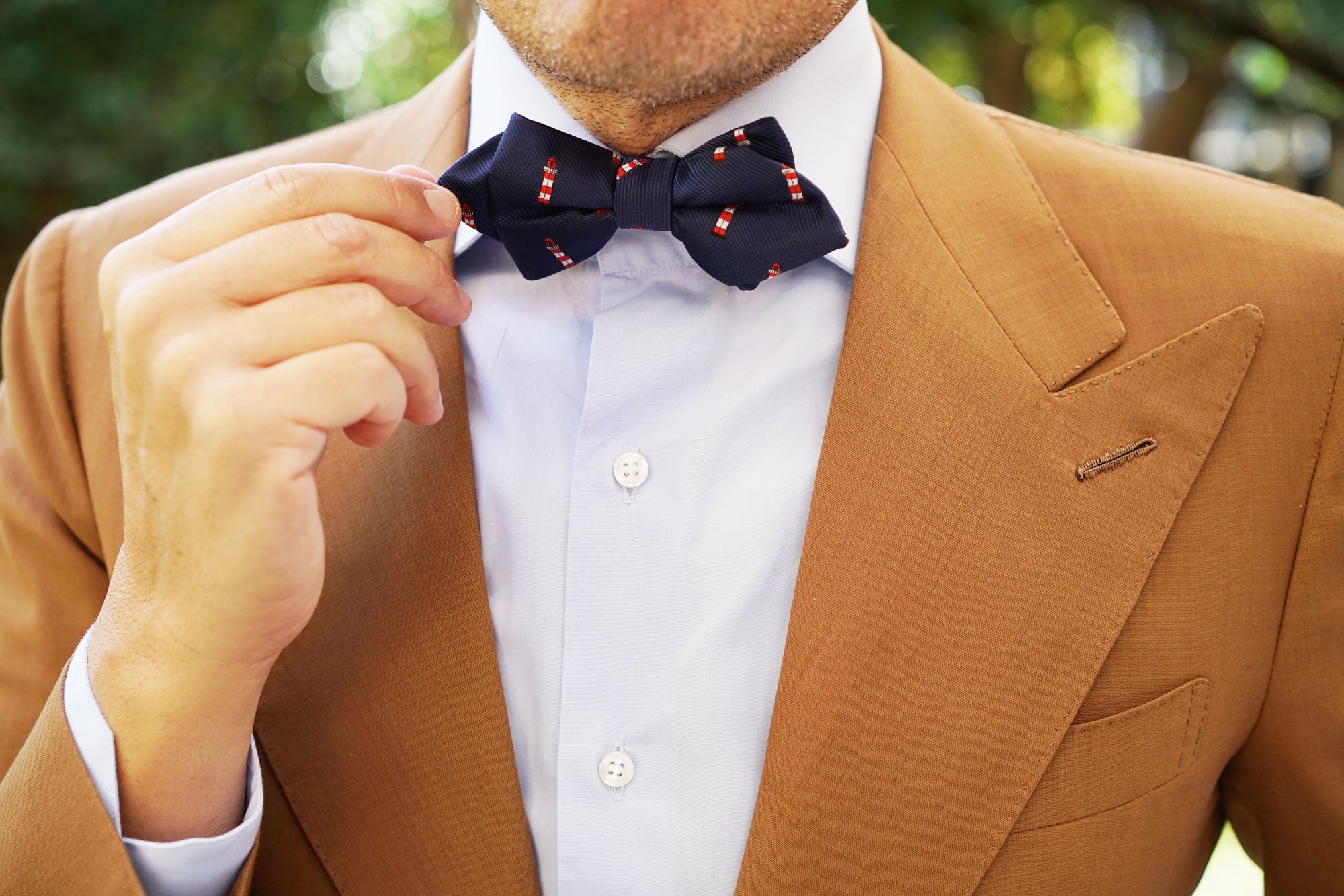 Nautical Lighthouse Diamond Bow Tie