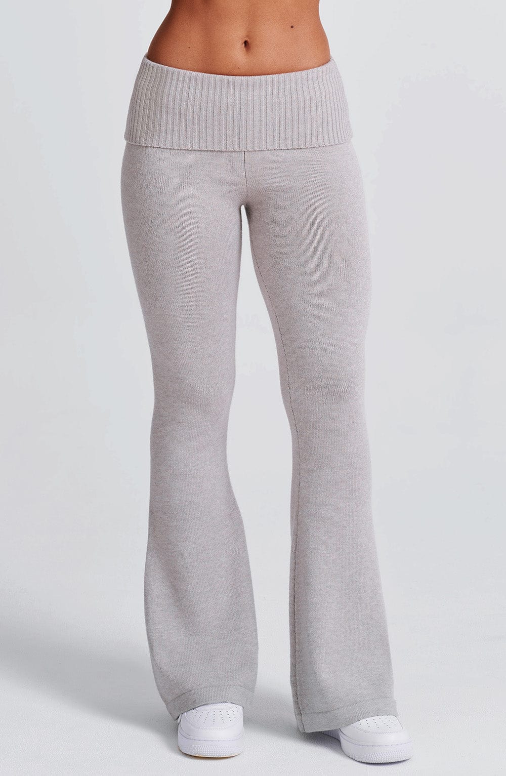 Portia Knit Pants - Light Grey Marl