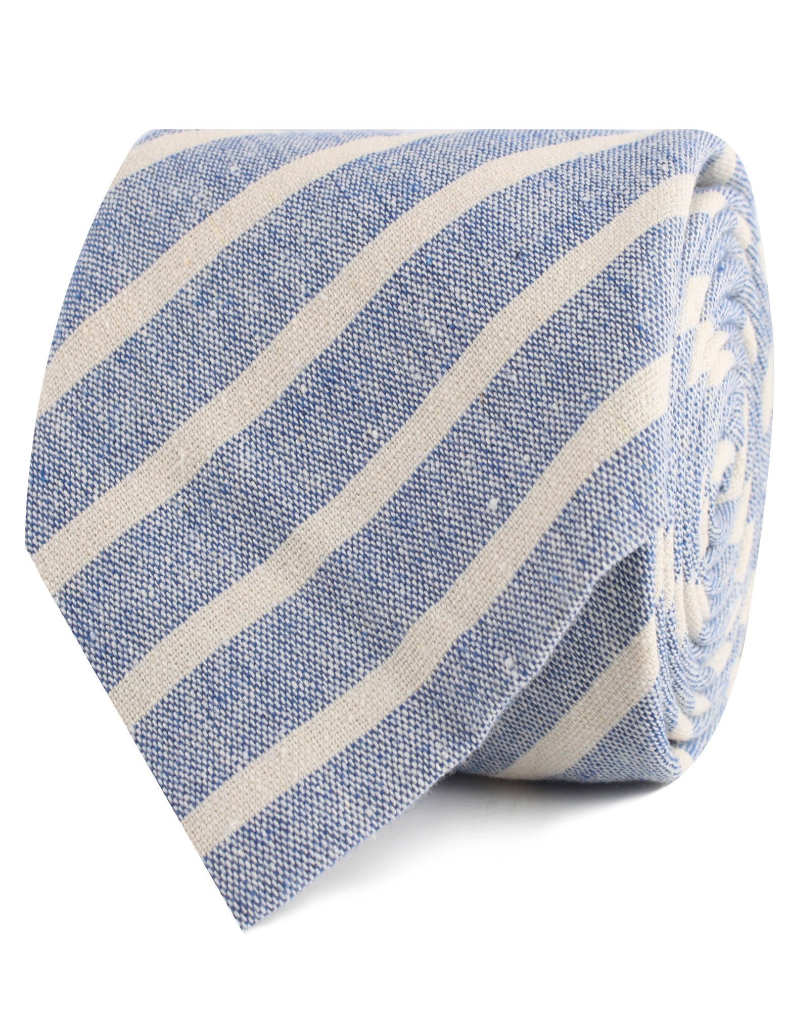 Blue Bodrum Linen Chalk Stripe Tie