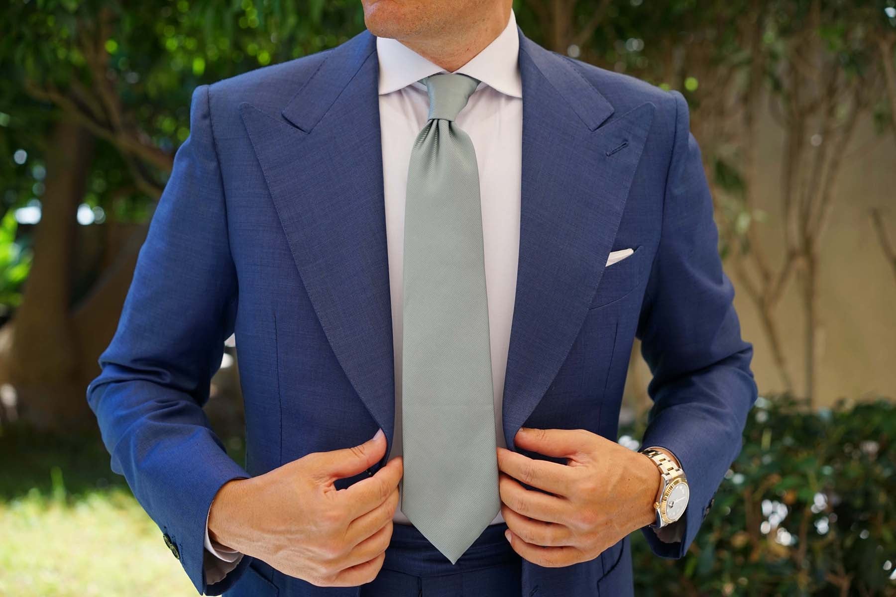 Silver Sage Twill Necktie