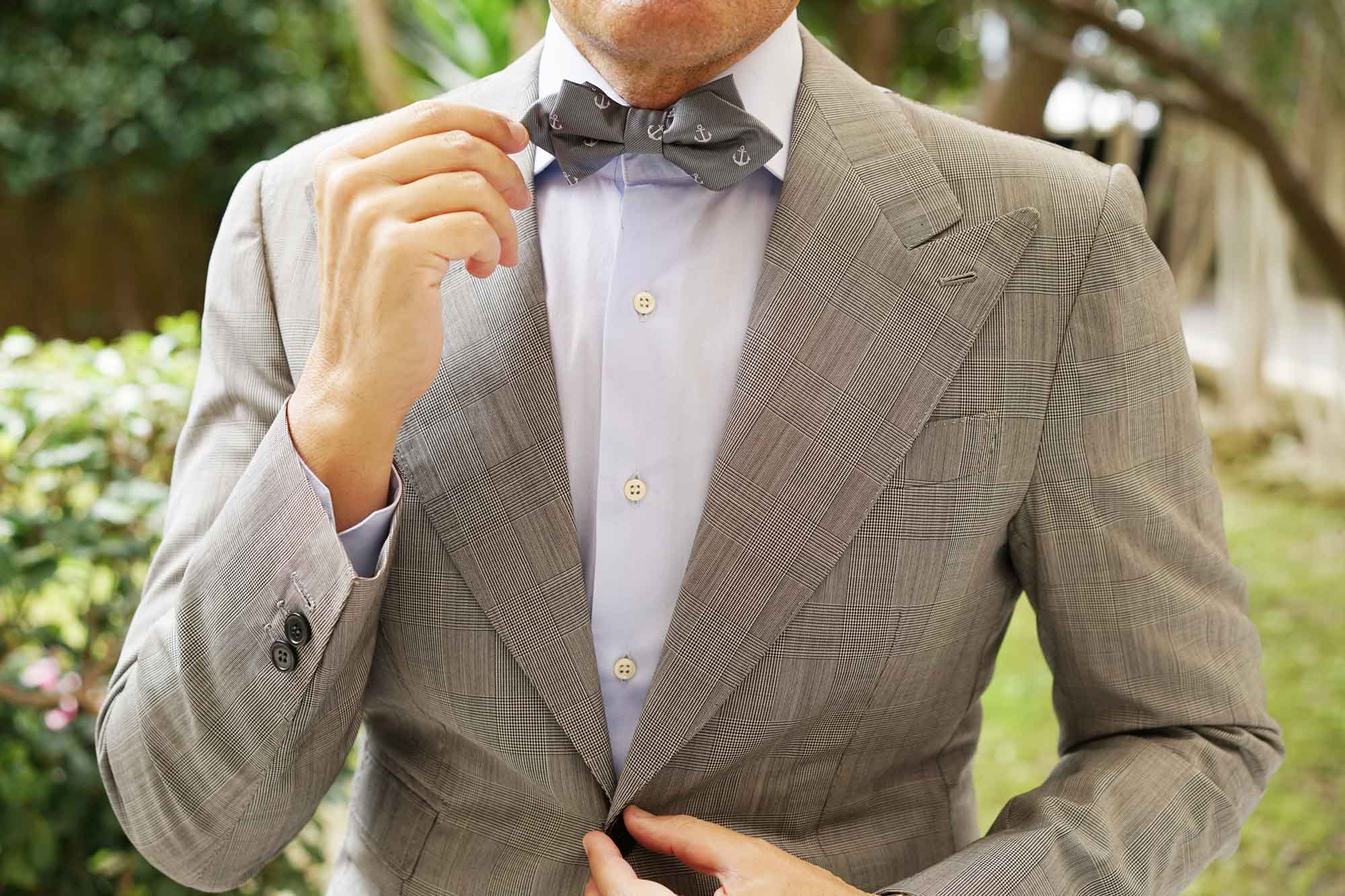 The OTAA Charcoal Grey Anchor Diamond Bow Tie