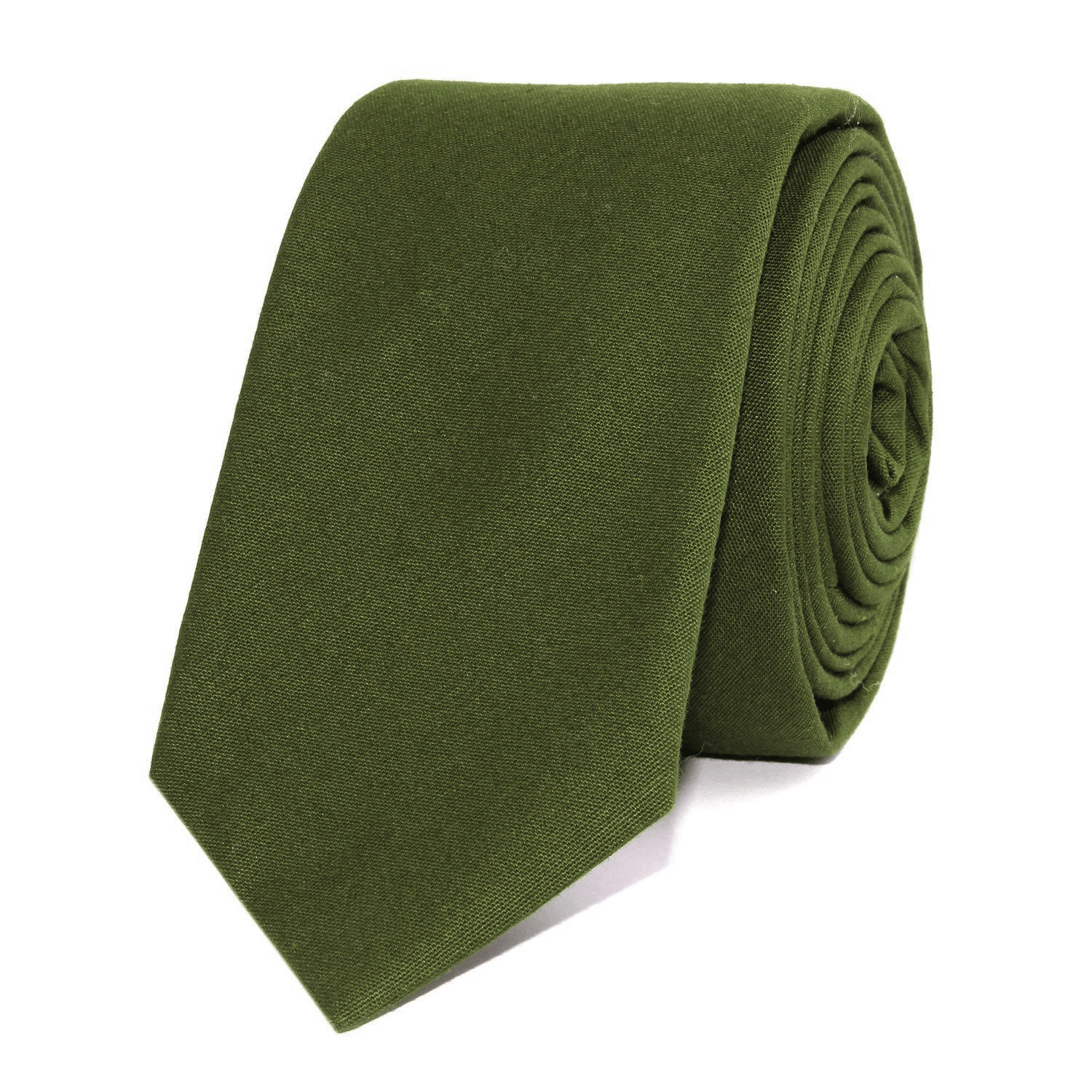 Army Green Cotton Skinny Tie