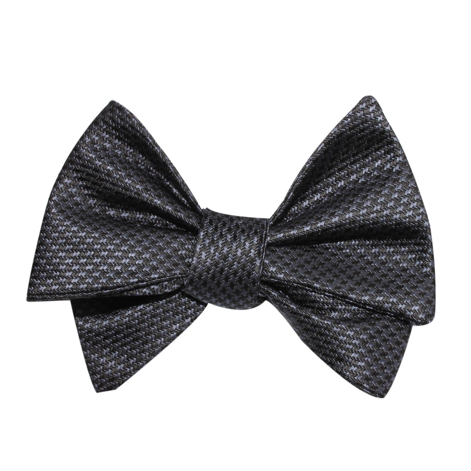 Black Houndstooth Pattern Self Tie Bow Tie