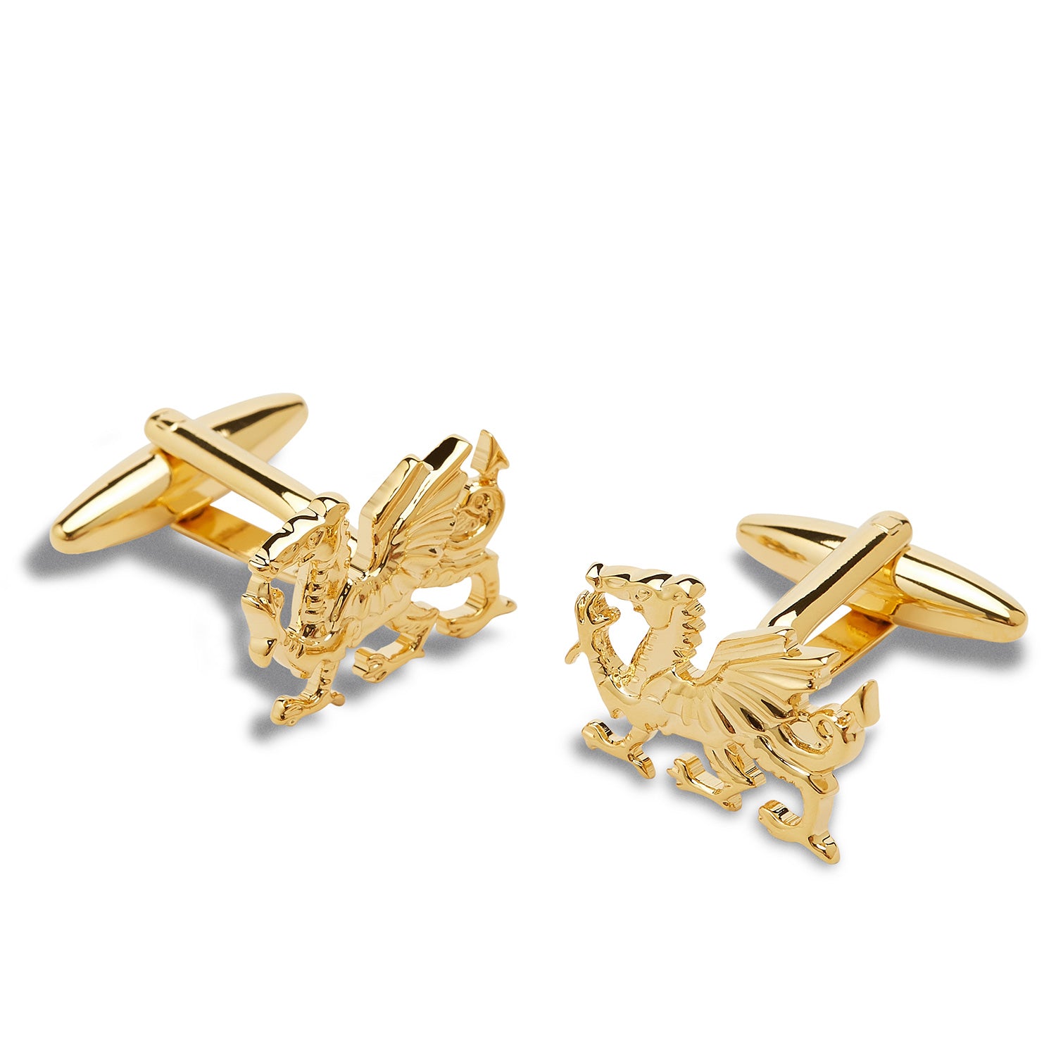 Antique Gold Welsh Dragon Cufflinks