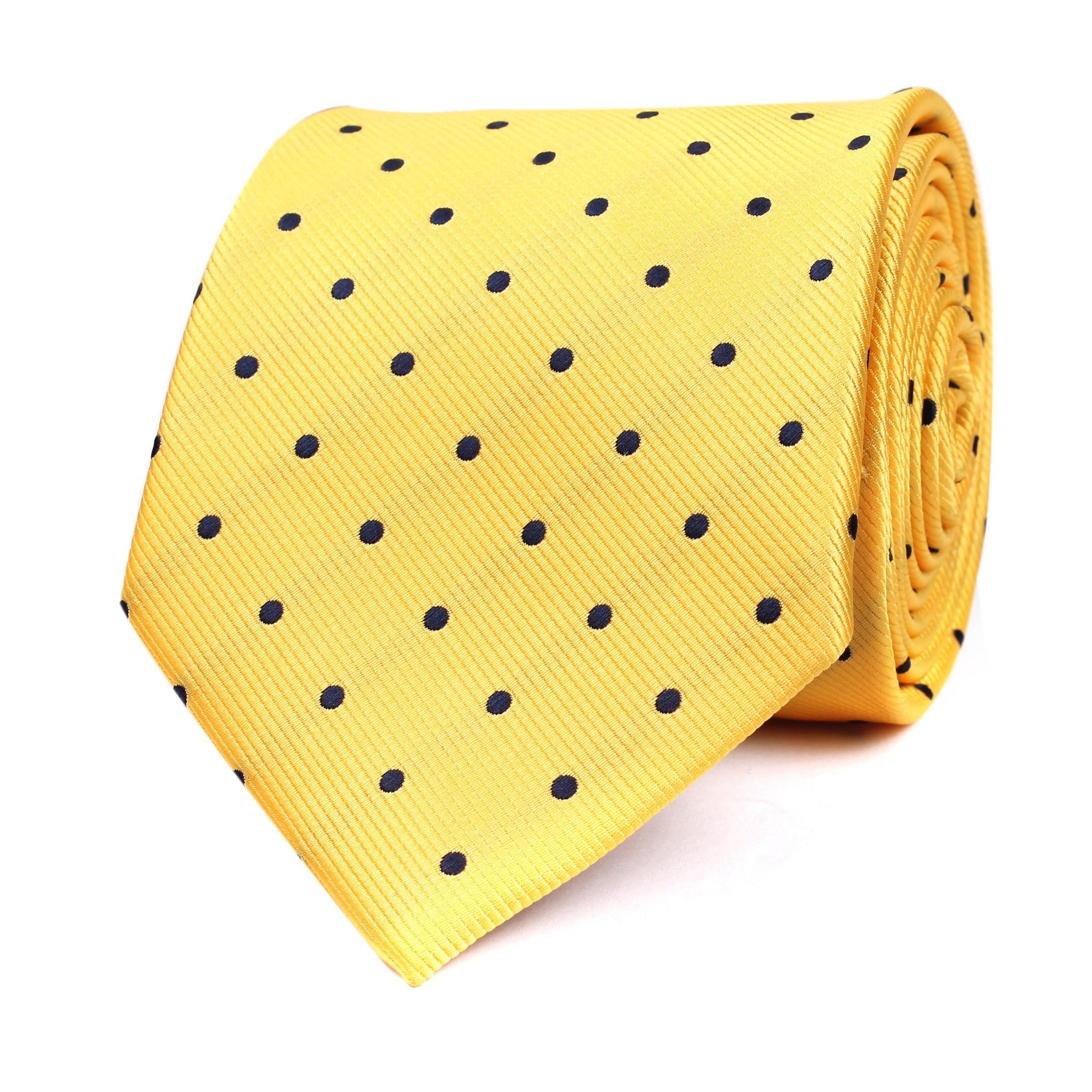 Yellow Tie with Polka Dots