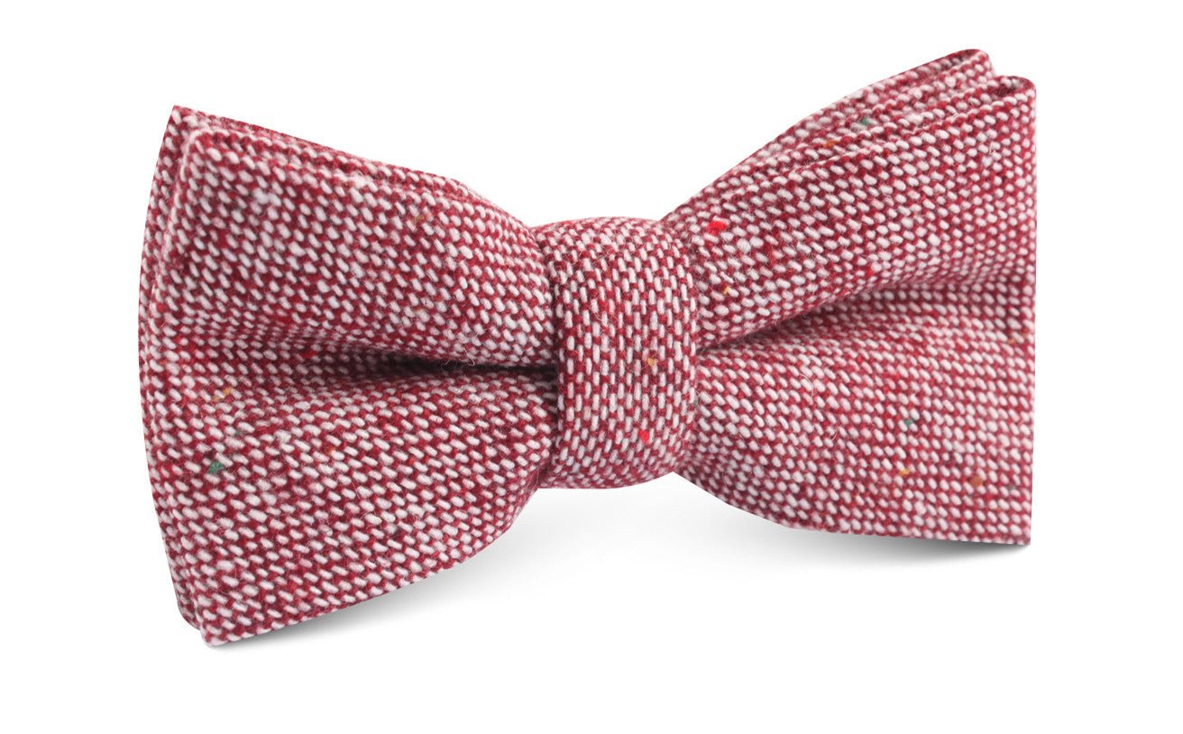 Burgundy Sharkskin Bow Tie