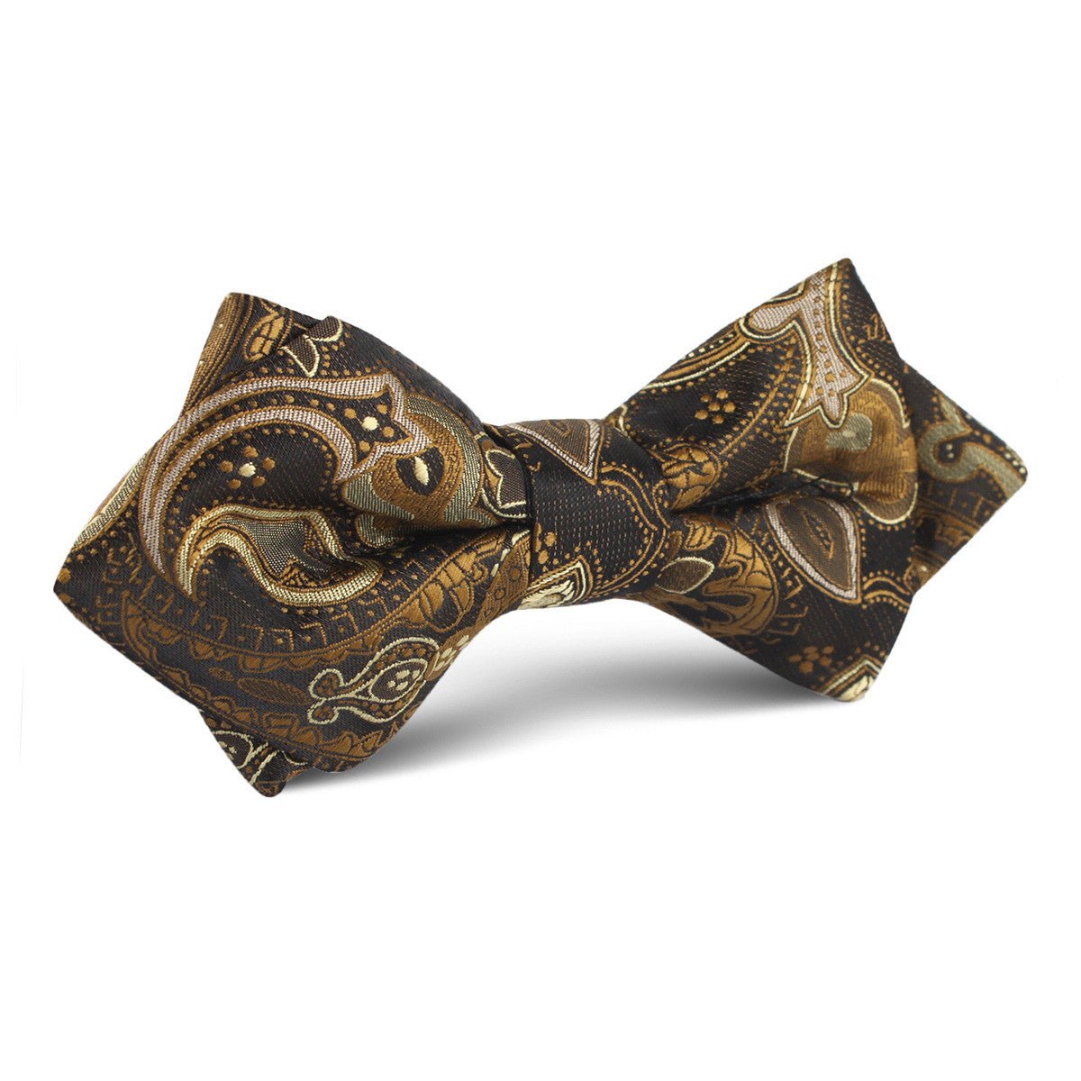 Persian Paisley Brown Diamond Bow Tie