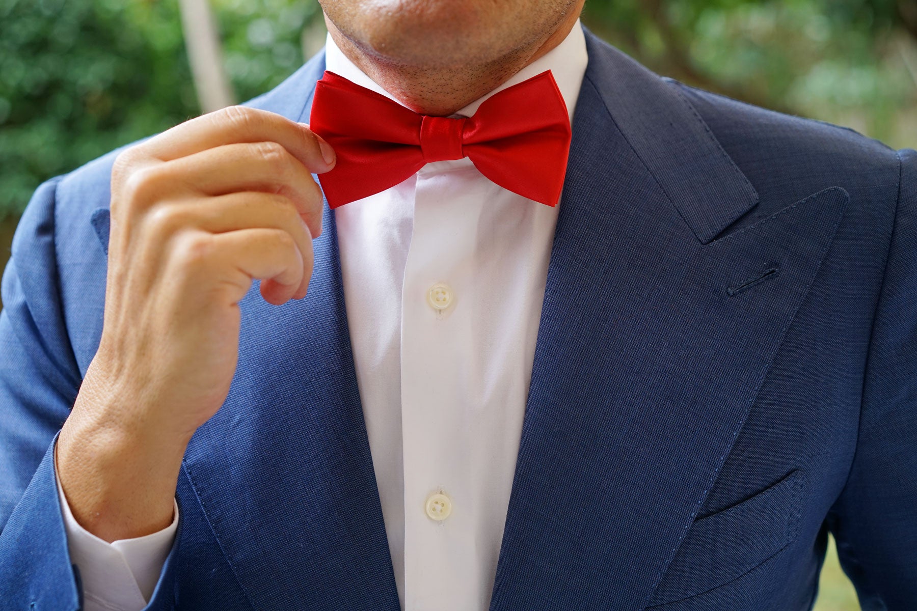 Red Cherry Satin Bow Tie