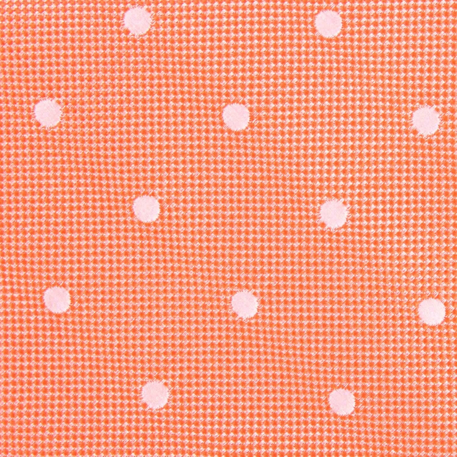 Coral Orange with White Polka Dots Diamond Bow Tie