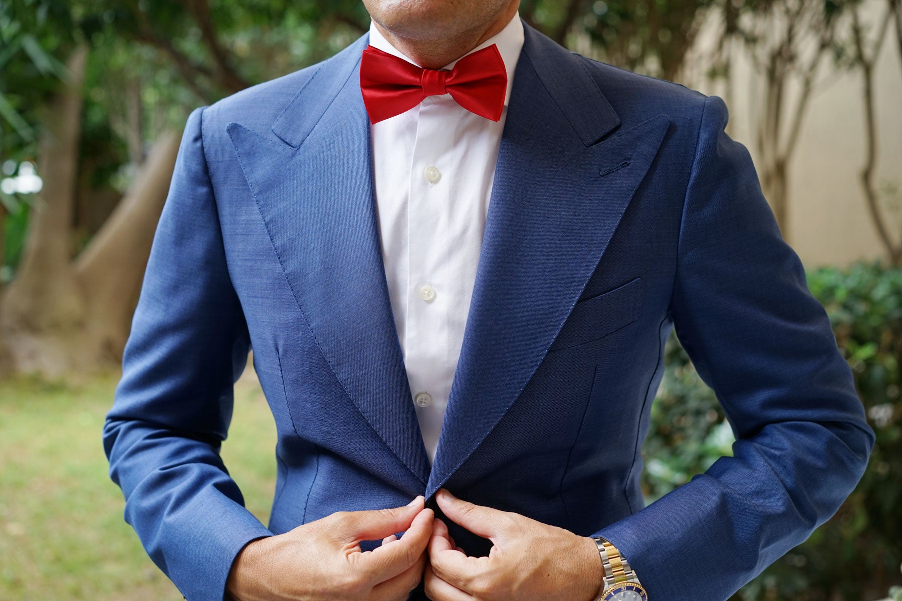 Red Cherry Satin Bow Tie