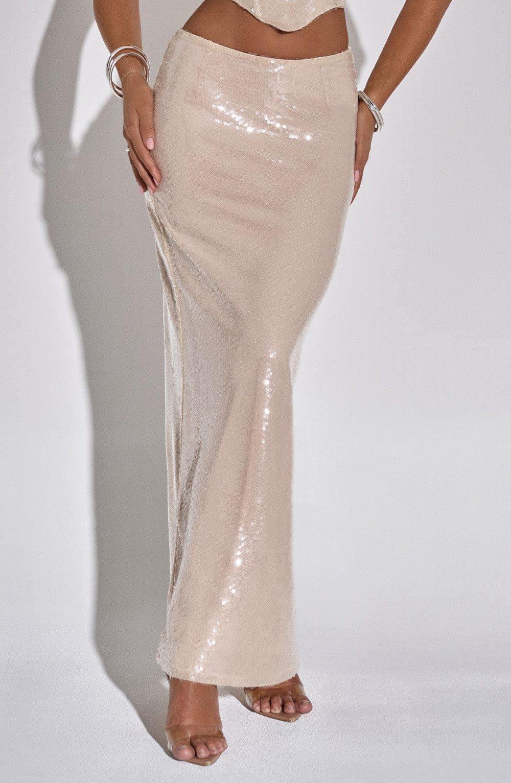 Larisa Maxi Skirt - Nude