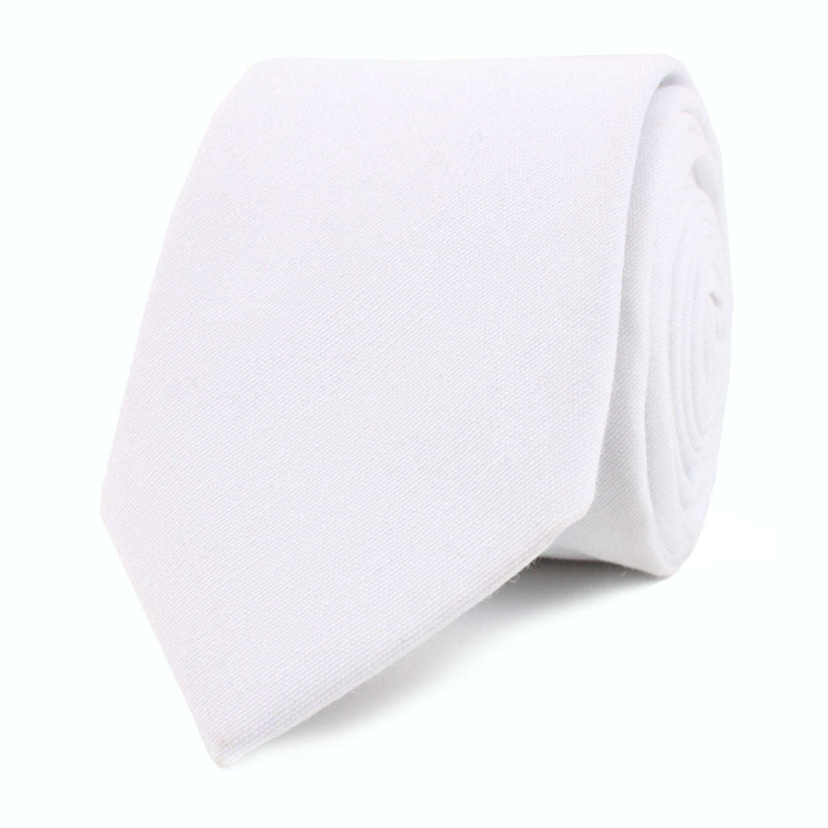 The OTAA White Cotton Skinny Tie