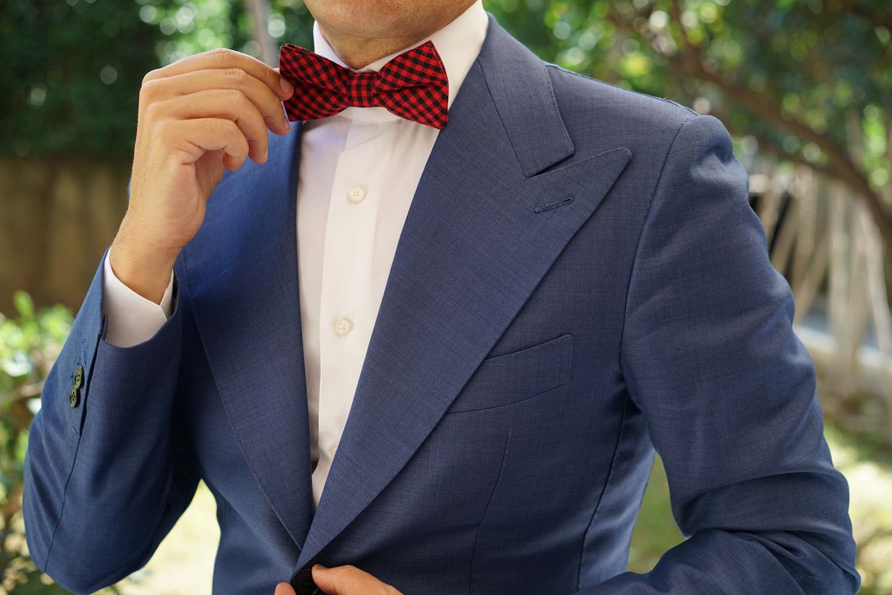 Red Belfast Gingham Bow Tie