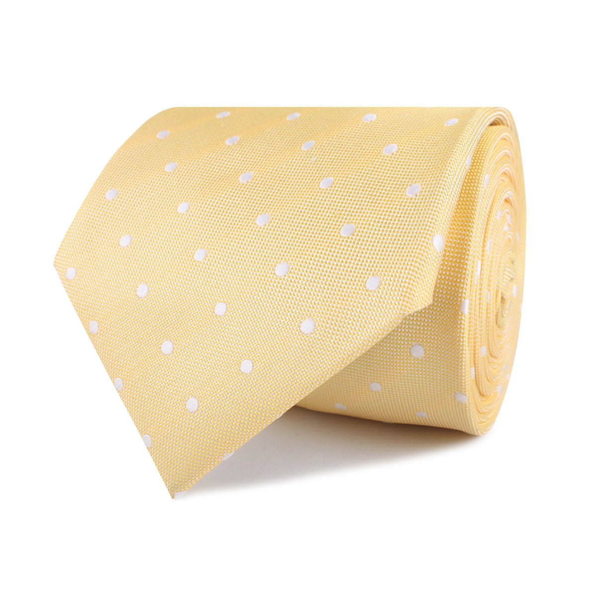 Yellow with White Polka Dots Necktie