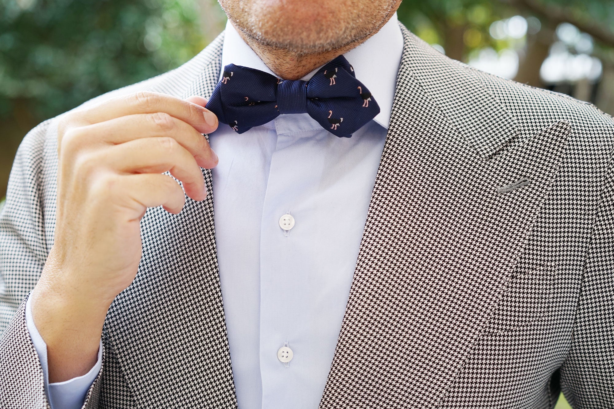 African Ostrich Diamond Bow Tie