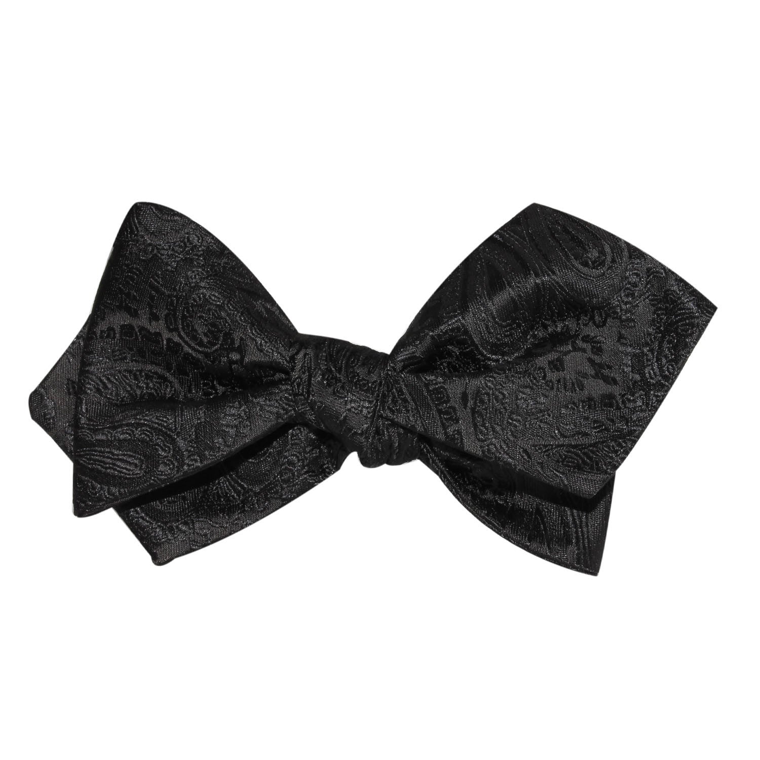 Paisley Midnight Black Self Tie Diamond Tip Bow Tie