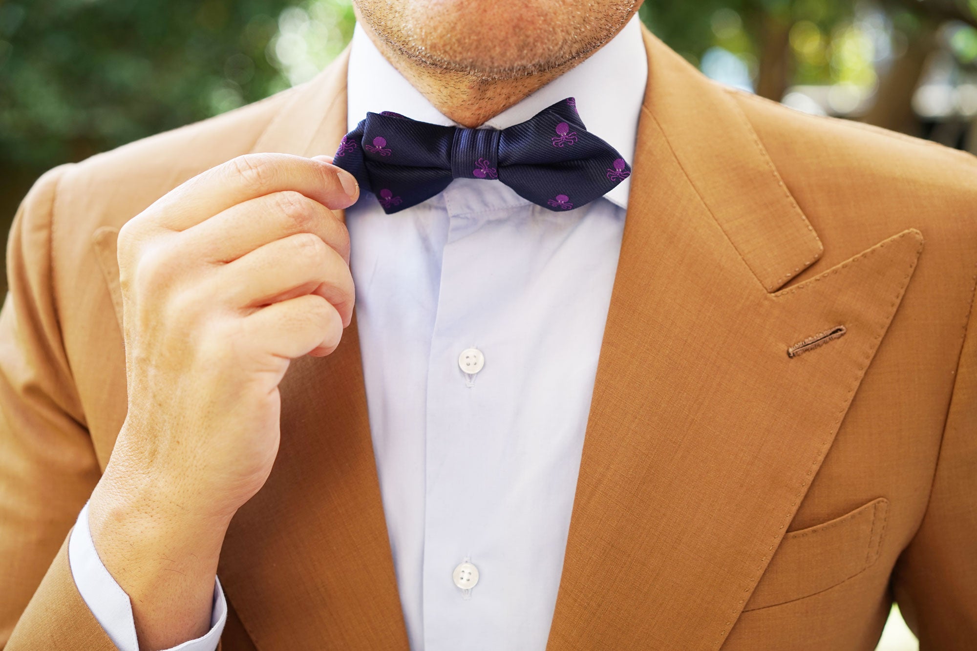 Purple Octopus Diamond Bow Tie