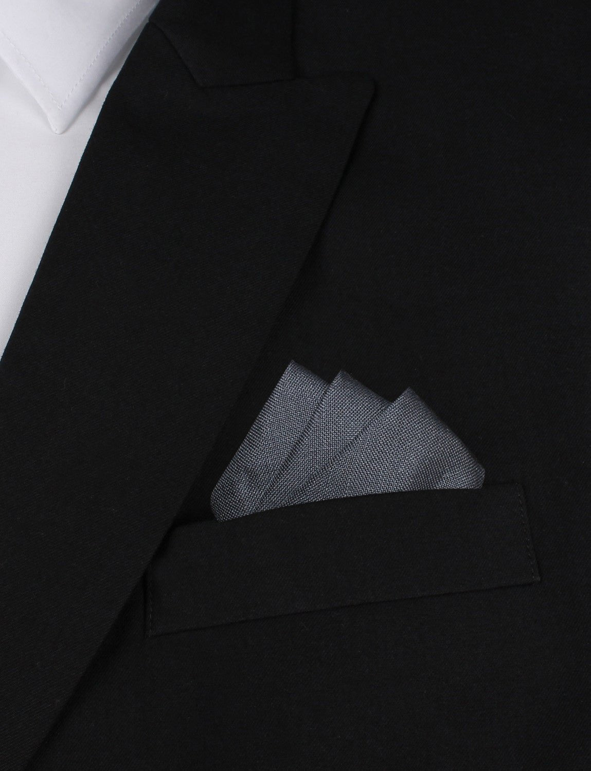 Charcoal Grey Slub Linen Pocket Square