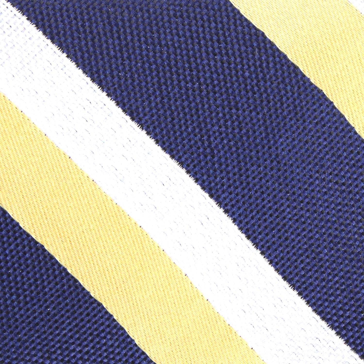 Navy Blue & Yellow Stripe Self Tie Bow Tie