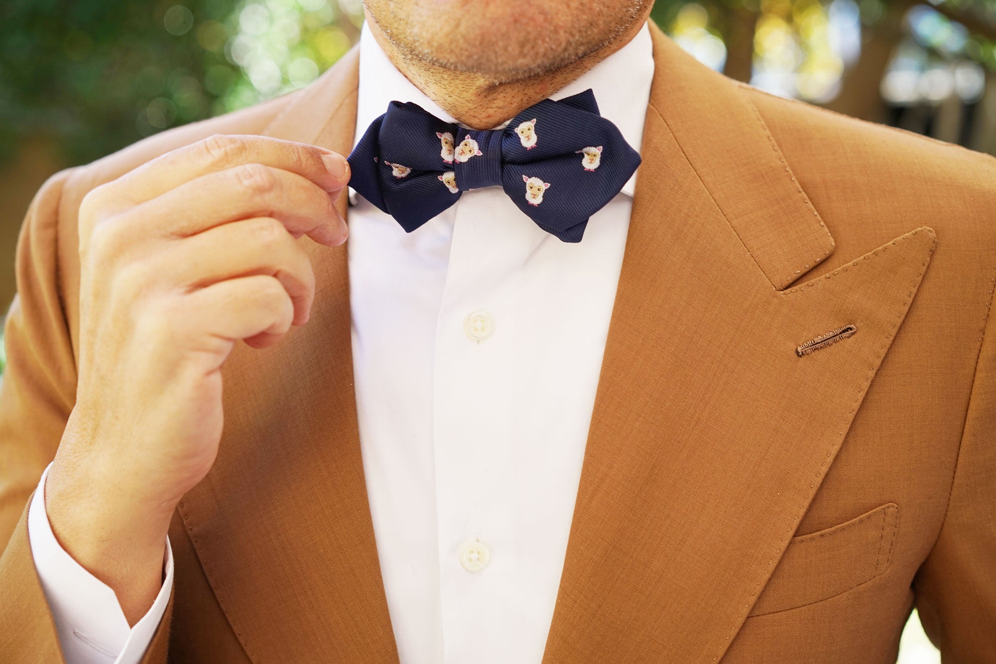 White Sheep Diamond Bow Tie