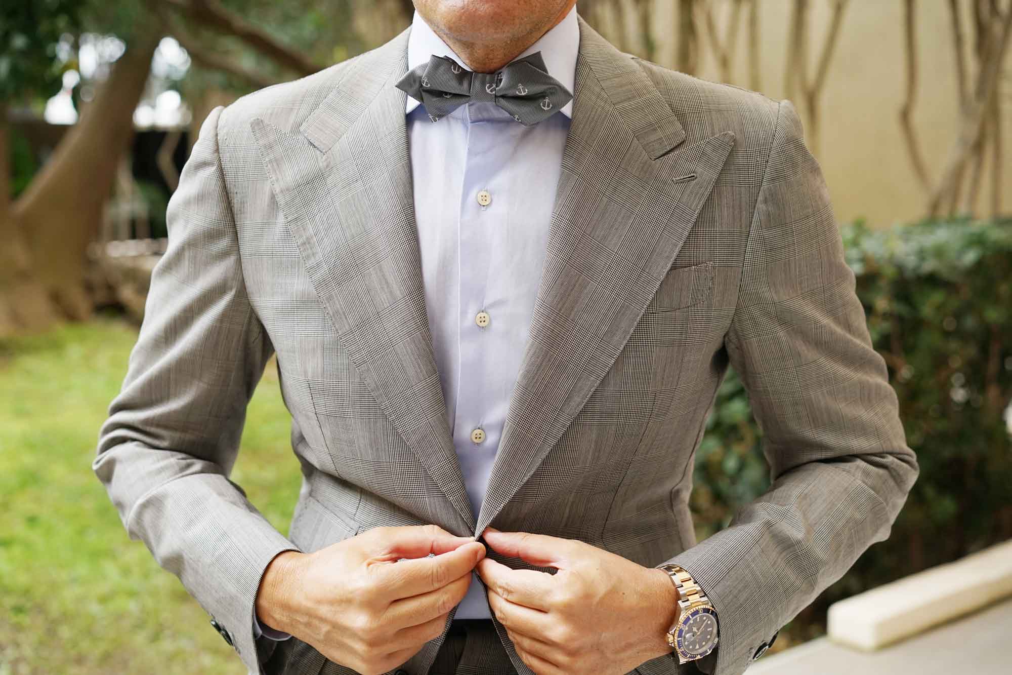 The OTAA Charcoal Grey Anchor Diamond Bow Tie