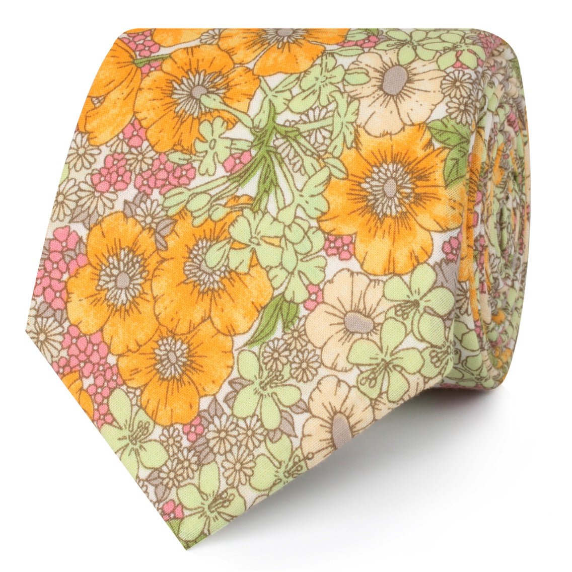 Jeju Island Floral Skinny Tie