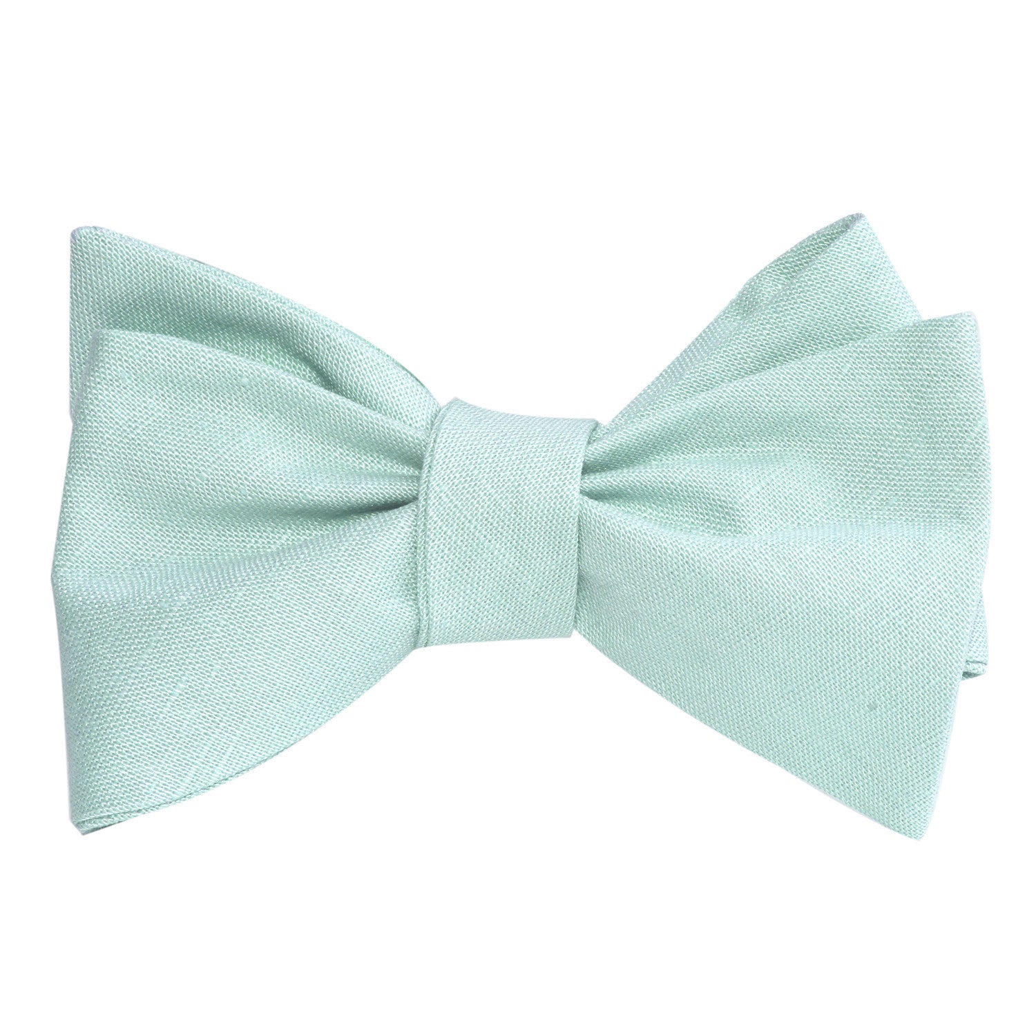 Mint Green Linen Self Tie Bow Tie