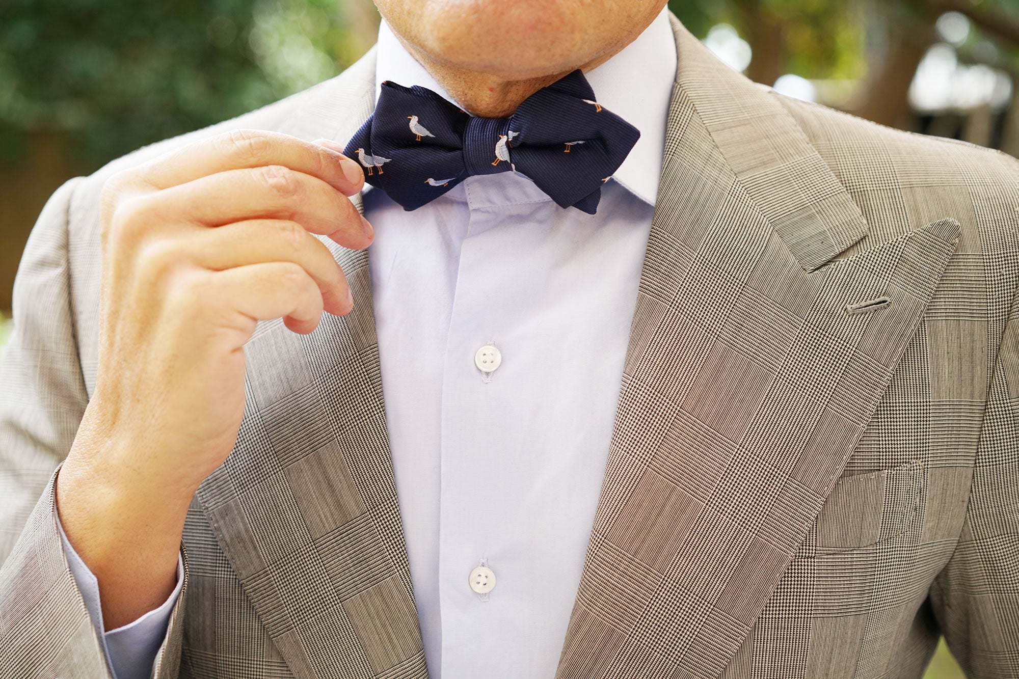 Seagull Bird Diamond Bow Tie