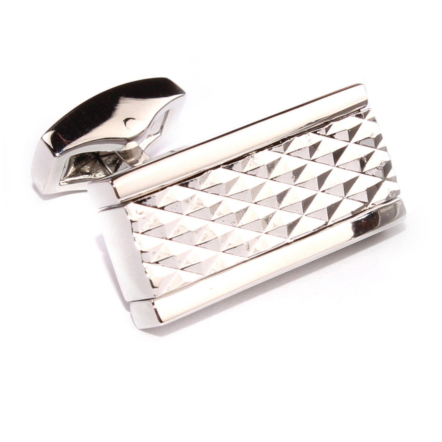 Silver Studded Diamond Pyramid Cufflinks