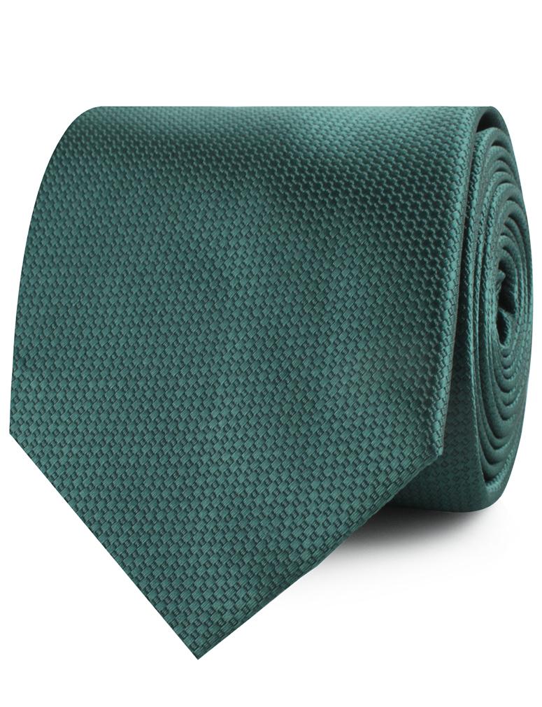 Dark Green Basket Weave Necktie