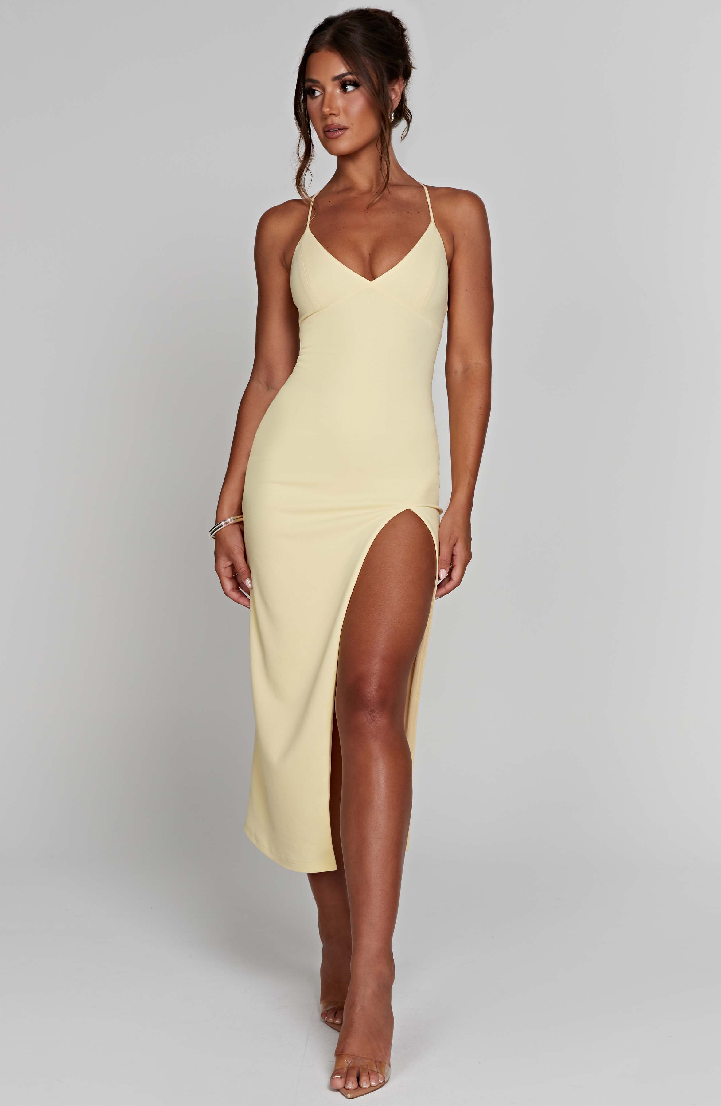 Kiana Midi Dress - Lemon