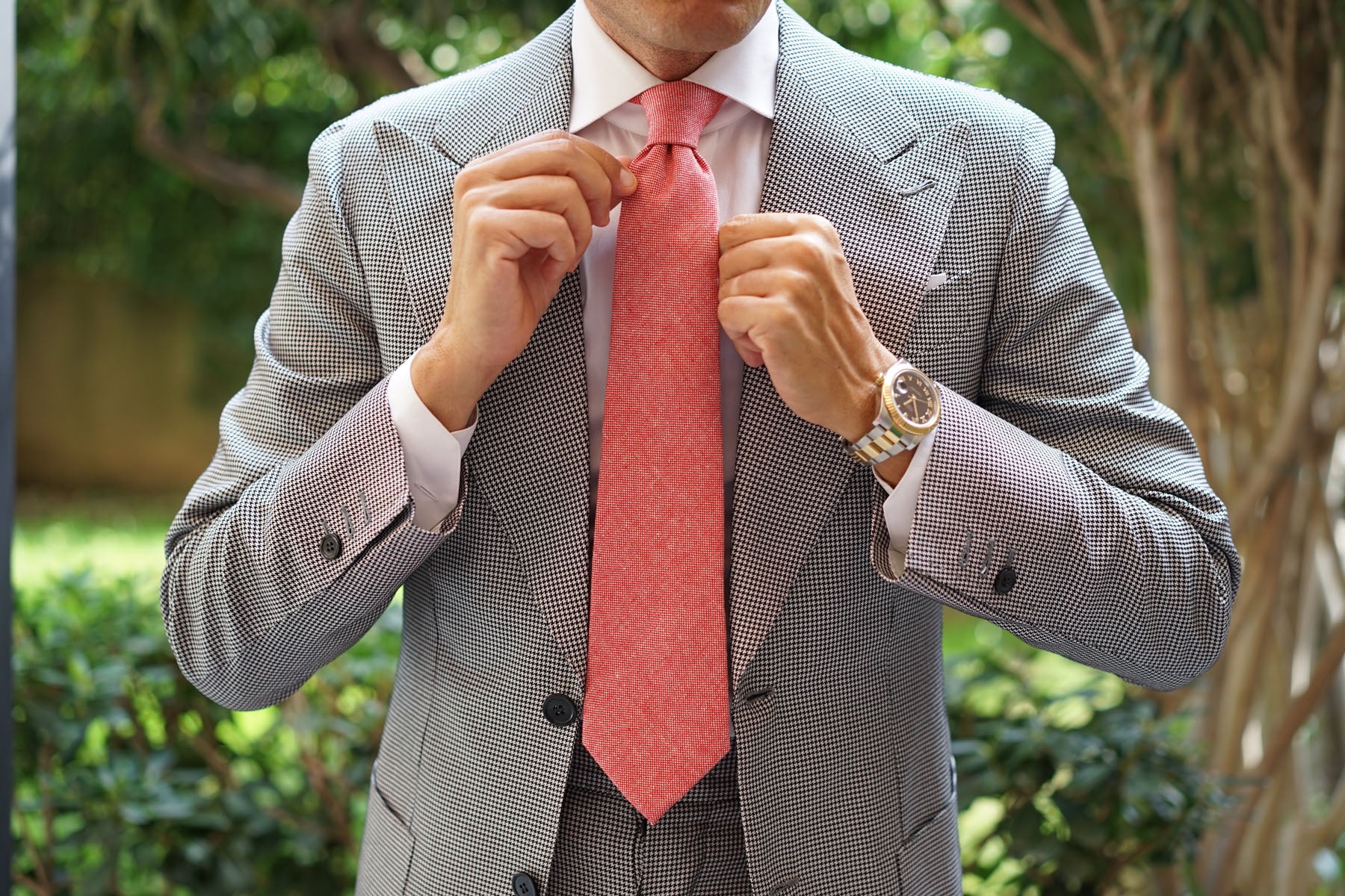 Venetian Red Linen Tie