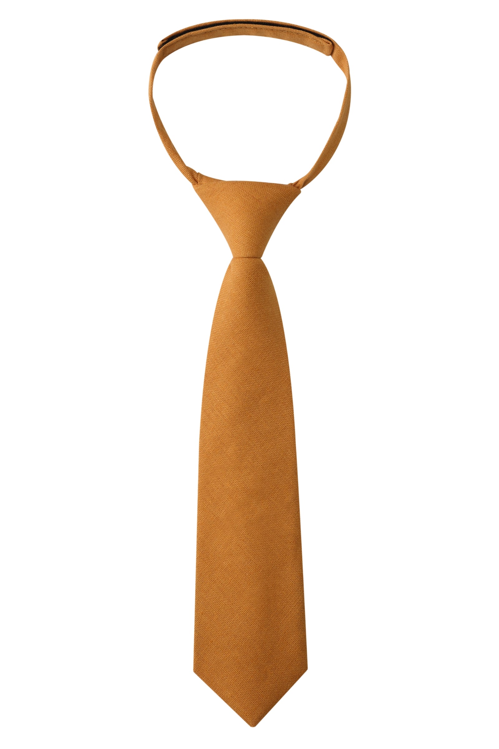 Mustard Yellow Slub Linen Kids Necktie