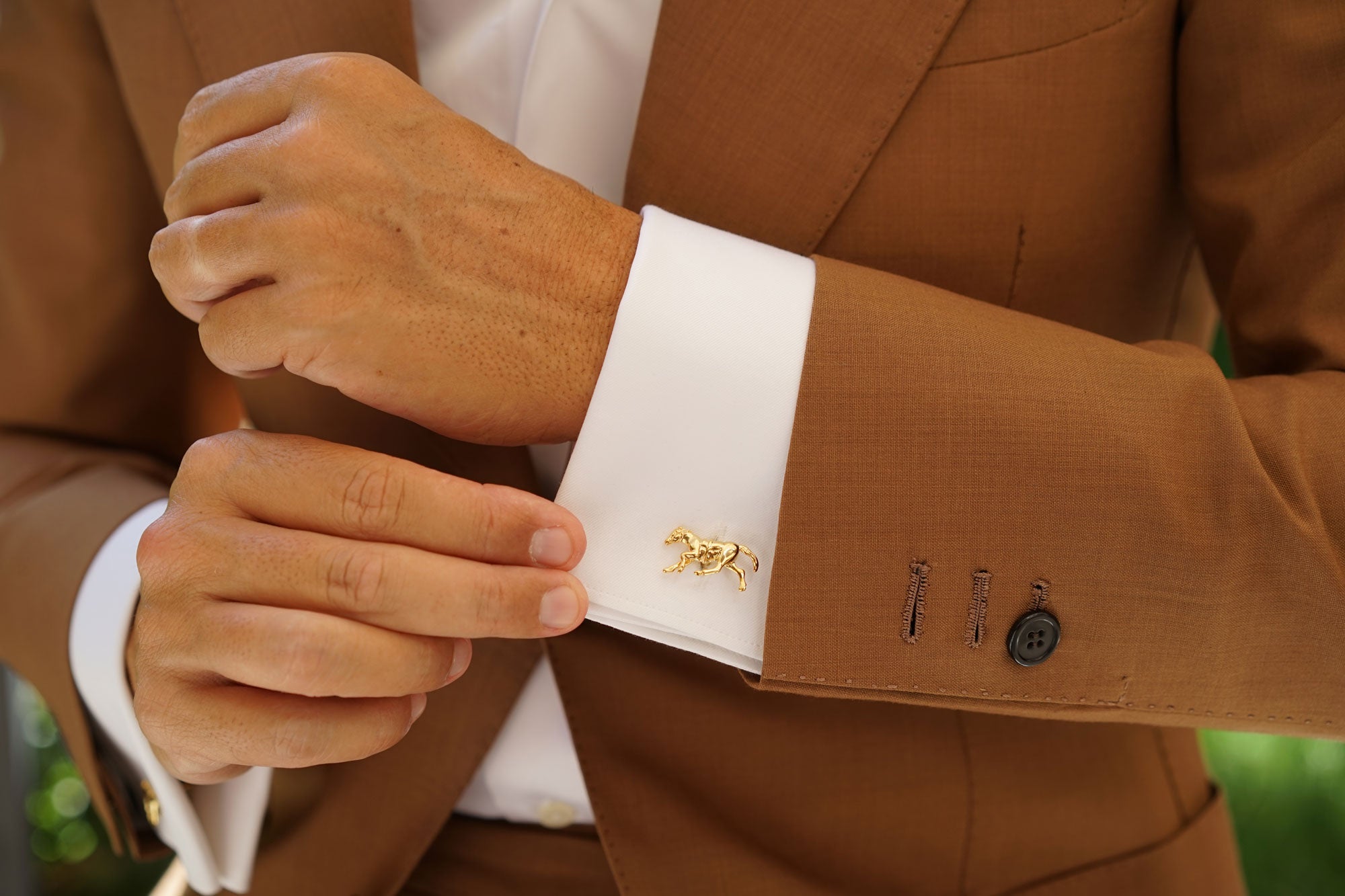 Golden Racehorse Cufflinks