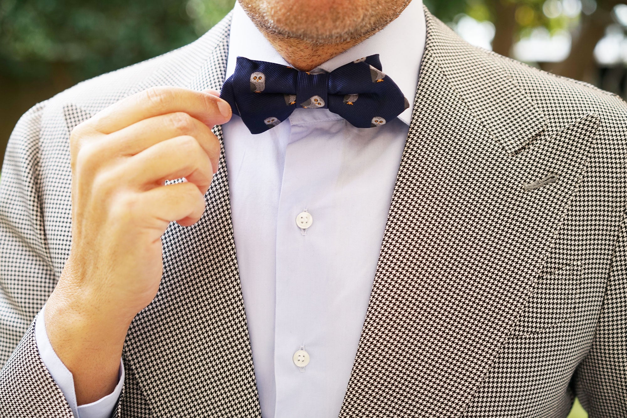 Southern Grey Owl Diamond Bow Tie