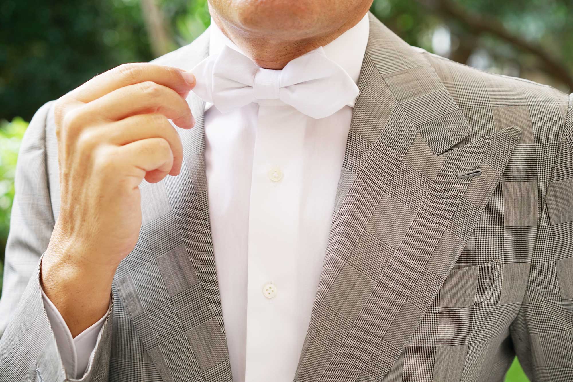 The OTAA White Cotton Diamond Bow Tie