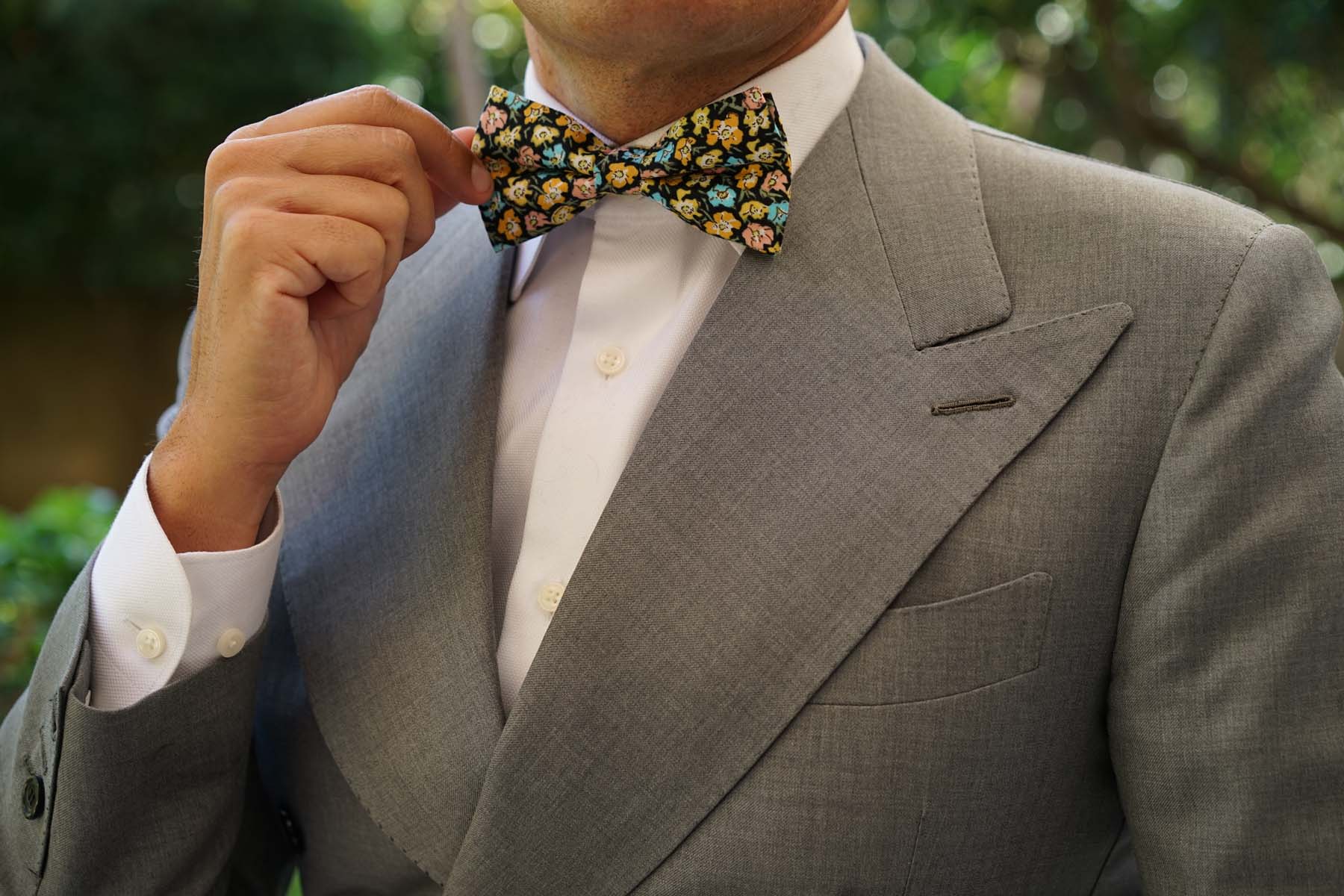 Huelva Yellow Floral Bow Tie