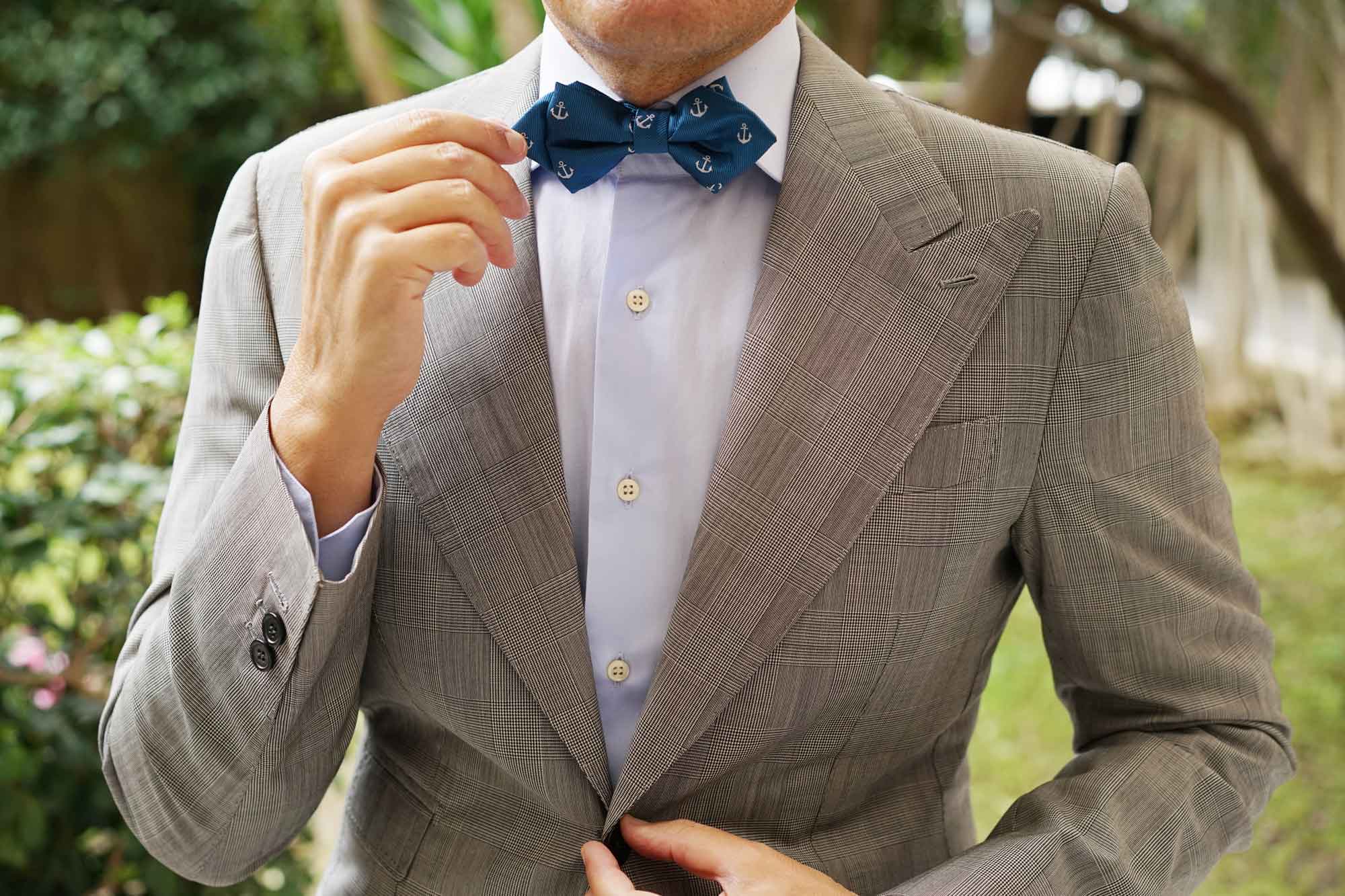 The OTAA Teal Blue Anchor Diamond Bow Tie